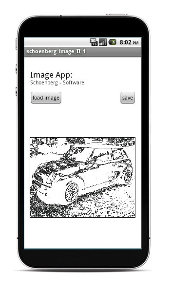 Schoenberg - Programmierauftrag, Programmierer - Android App Foto wie Malbuch dargestellt