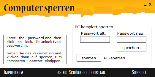 Schoenberg - Programmierauftrag, Programmierer - PC sperren