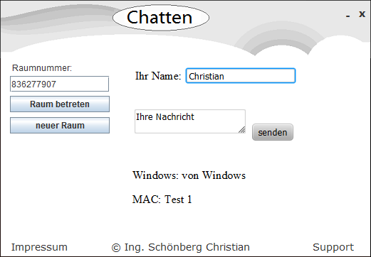 Schoenberg - Programmierauftrag, Programmierer - Chat Tool mit Java programmiert