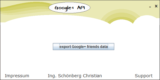 Schoenberg - Programmierauftrag, Programmierer - Google+ API-Tool mit JAVA programmiert